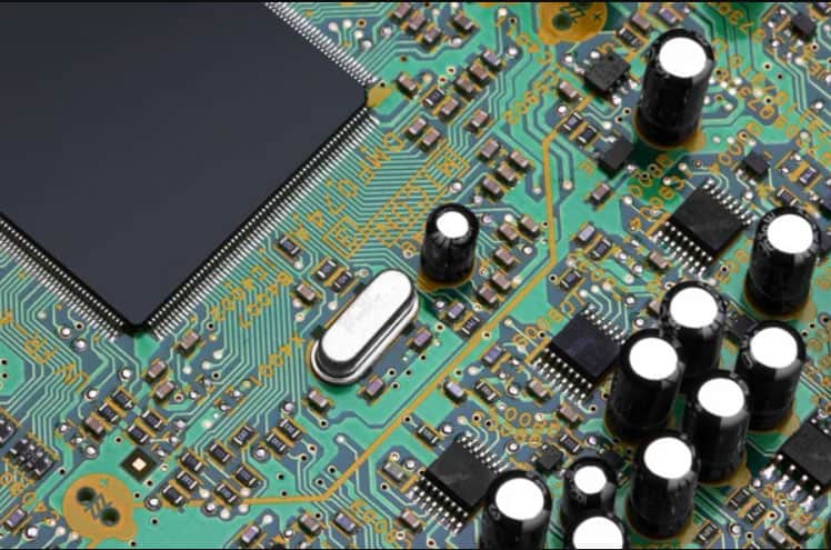 Closeup or electric circuit board