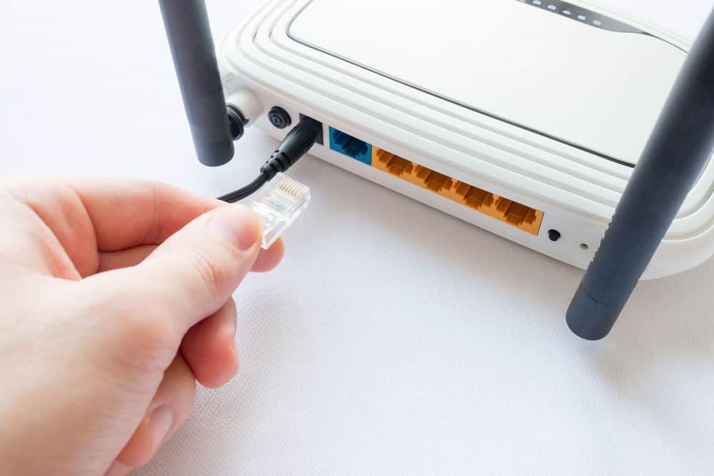 Plugging a cable in a router