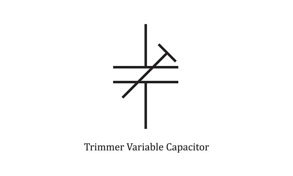 A trimmer capacitor symbol